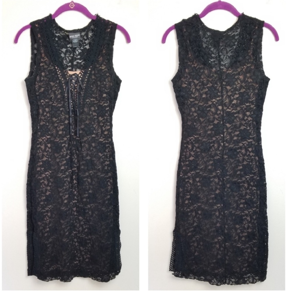 BISOU BISOU Black Lace Midi Cocktail Dress - Picture 4 of 6
